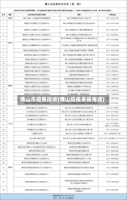 佛山市疫情投诉(佛山防疫举报电话)-第2张图片