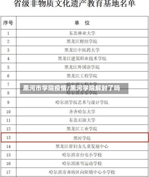 黑河市学院疫情/黑河学院解封了吗