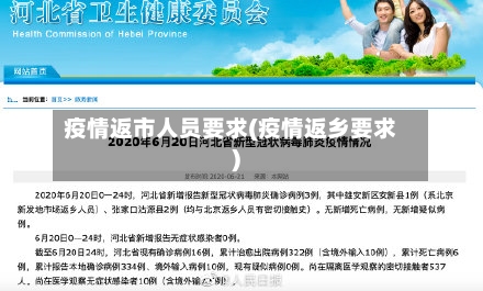 疫情返市人员要求(疫情返乡要求)-第2张图片