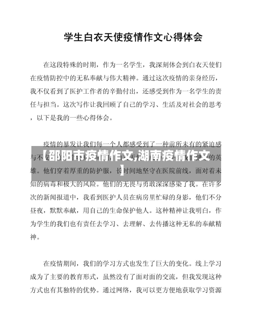 【邵阳市疫情作文,湖南疫情作文】-第3张图片