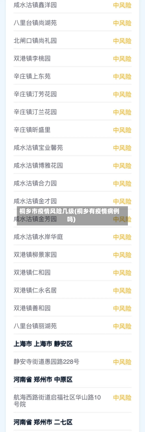 桐乡市疫情风险几级(桐乡有疫情病例吗)-第3张图片