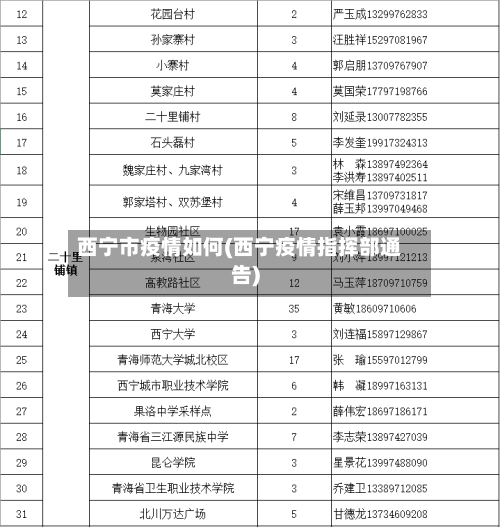 西宁市疫情如何(西宁疫情指挥部通告)