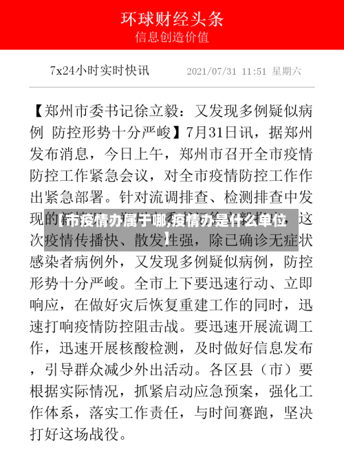 【市疫情办属于哪,疫情办是什么单位】