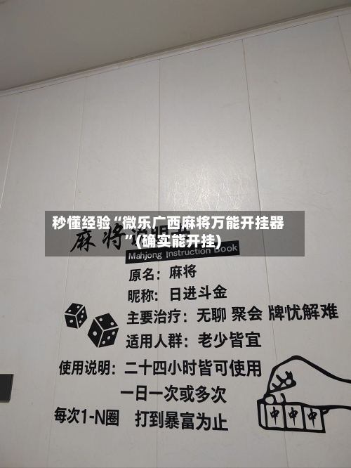 秒懂经验“微乐广西麻将万能开挂器”(确实能开挂)