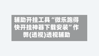 辅助开挂工具“微乐跑得快开挂神器下载安装”作弊(透视)透视辅助-第3张图片