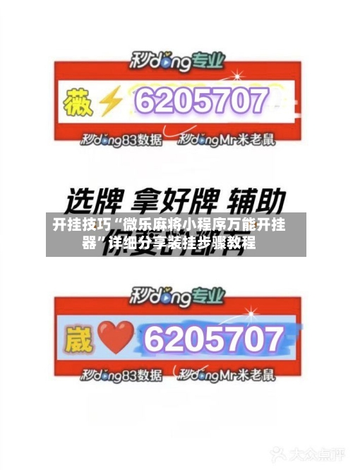 开挂技巧“微乐麻将小程序万能开挂器”详细分享装挂步骤教程-第3张图片