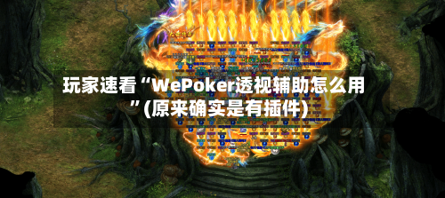 玩家速看“WePoker透视辅助怎么用”(原来确实是有插件)-第3张图片