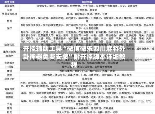 开挂辅助工具“微信微乐四川麻将外卦神器免费安装”附开挂脚本详细教程-第2张图片