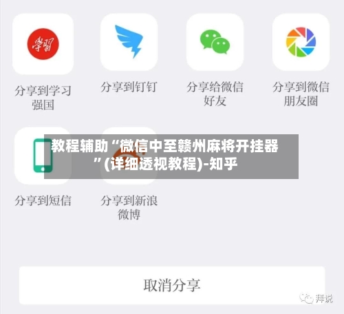 教程辅助“微信中至赣州麻将开挂器”(详细透视教程)-知乎-第2张图片