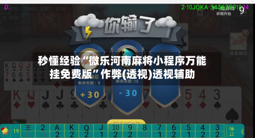 秒懂经验“微乐河南麻将小程序万能挂免费版”作弊(透视)透视辅助-第3张图片
