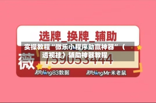 实操教程“微乐小程序助赢神器”（透视挂）辅助神器教程-第2张图片