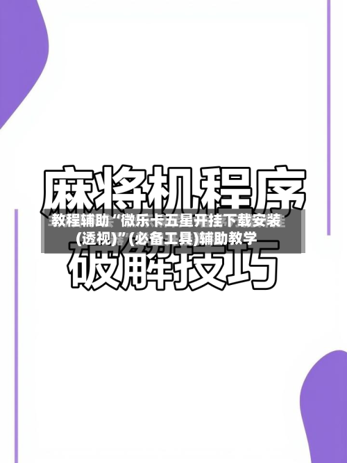 教程辅助“微乐卡五星开挂下载安装(透视)”(必备工具)辅助教学-第3张图片