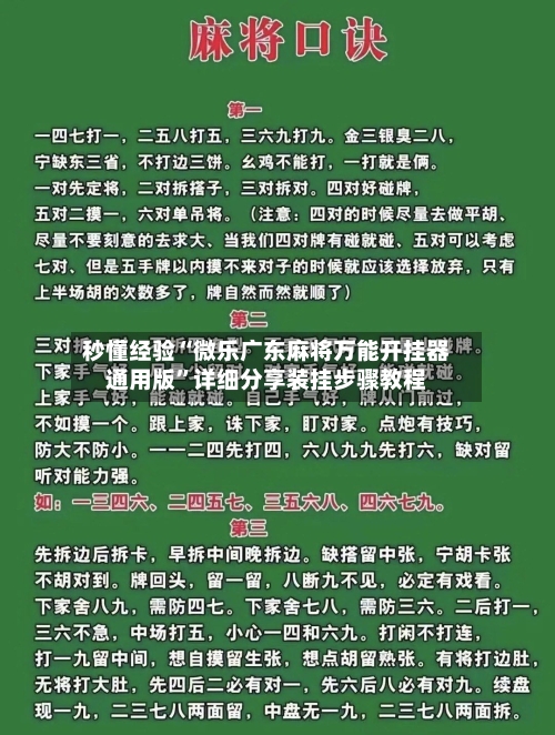 秒懂经验“微乐广东麻将万能开挂器通用版”详细分享装挂步骤教程-第2张图片
