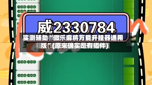 实测辅助“微乐麻将万能开挂器通用版”(原来确实是有插件)