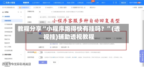 教程分享“小程序跑得快有挂吗？”(透视挂)辅助透视教程-第3张图片