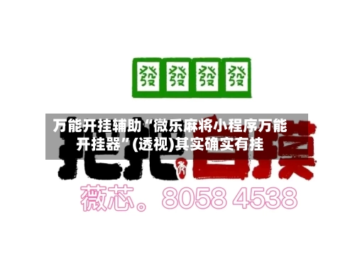 万能开挂辅助“微乐麻将小程序万能开挂器”(透视)其实确实有挂