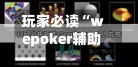 玩家必读“wepoker辅助透视作弊”详细开挂教程-第3张图片