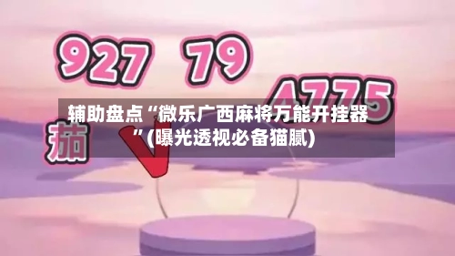 辅助盘点“微乐广西麻将万能开挂器”(曝光透视必备猫腻)