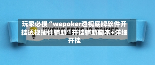 玩家必搜“wepoker透视底牌软件开挂透视插件辅助	”开挂辅助脚本+详细开挂-第2张图片