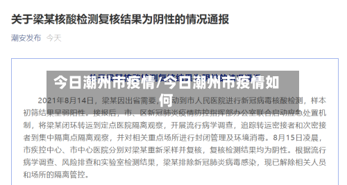 今日潮州市疫情/今日潮州市疫情如何-第2张图片