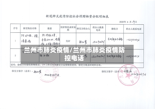 兰州市肺炎疫情/兰州市肺炎疫情防控电话