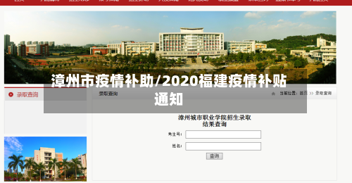 漳州市疫情补助/2020福建疫情补贴通知-第2张图片