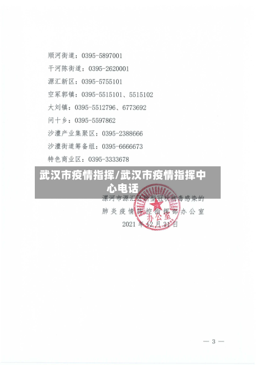 武汉市疫情指挥/武汉市疫情指挥中心电话
