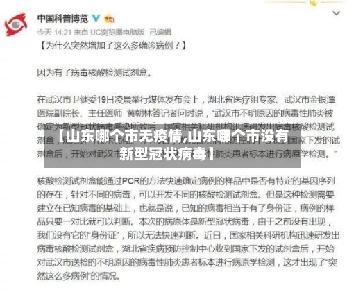 【山东哪个市无疫情,山东哪个市没有新型冠状病毒】